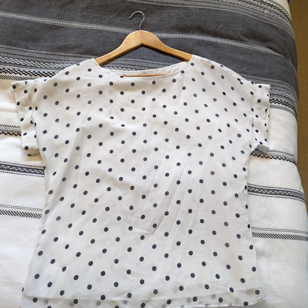 Banana Republic Polka Dot Blouse - White